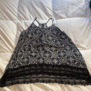 Black and white blouse tank top